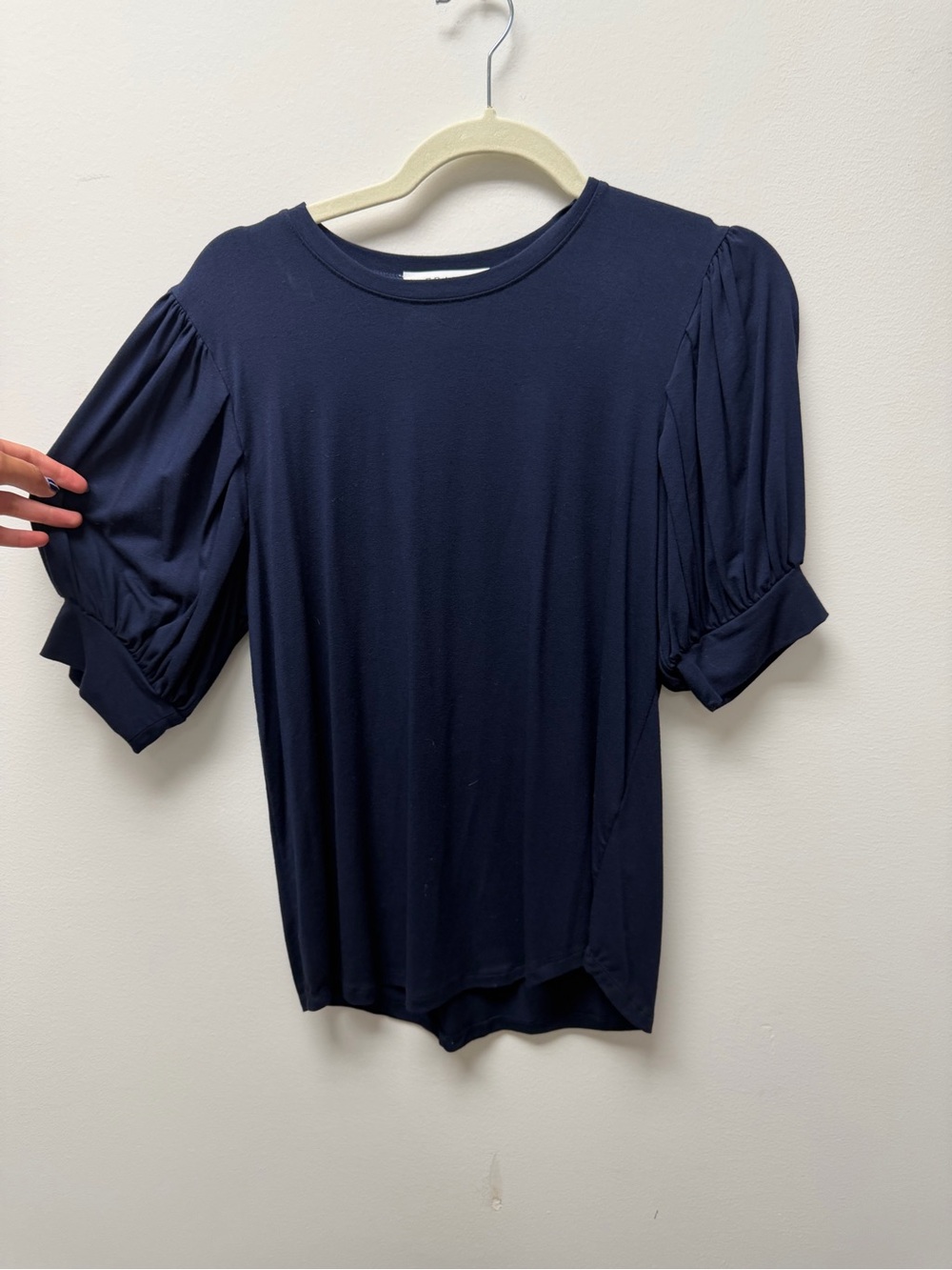 Frame Denim Navy Puff Sleeve Tee
